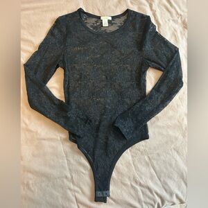 Black Lace Long Sleeve Bodysuit
